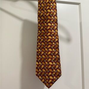 Gucci Luxury Men’s Necktie - 100% silk - Red and Gold “acorn”  Patterned Tie